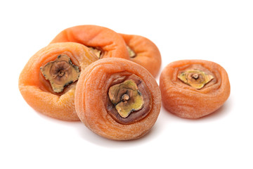 dried persimmon on white background 
