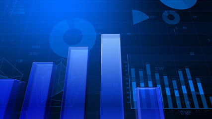 Business Economy Data Graph Chart Bar Growth Success 3D illustration background