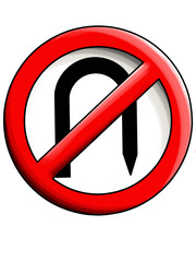 Fototapeta premium No U Turns sign with shading 