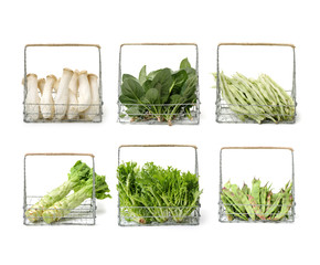 vegetables on white background