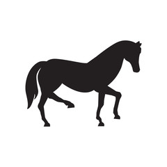 Fototapeta na wymiar Cute horse standing silhouette vector illustration.