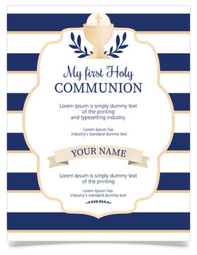 First Holy Communion Invitation. Invitation Design For A Boy Communion