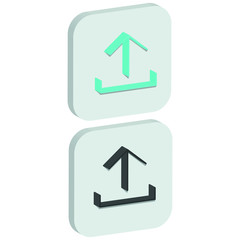  Flat upload mark Icon in isometric style