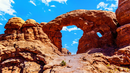 Turret Arch from the backside, one of the many large Sandstone Arches, in Arches National Park near Moab, Utah, United States © hpbfotos