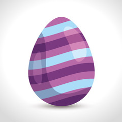 cute egg easter with stripes decoration vector illustration design