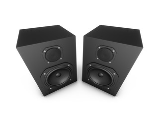 Fototapeta premium 3D rendering speakers isolated on white background