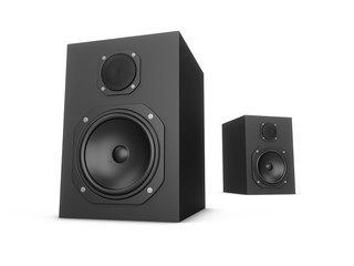 Obraz premium 3D rendering speakers isolated on white background