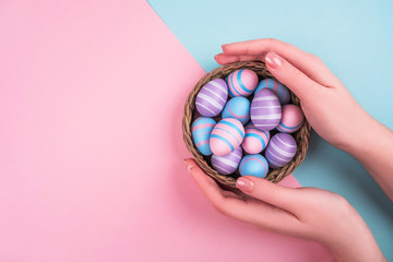 Easter eggs flatlay
