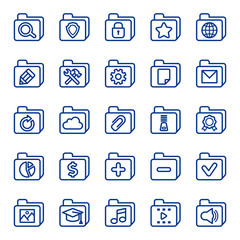 Set of folder icons. Vector illustration