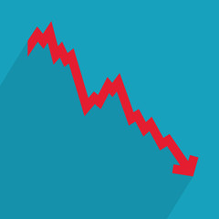 financial crisis graph icon- vector illustration