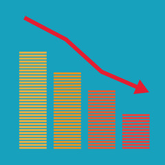 financial crisis graph icon- vector illustration