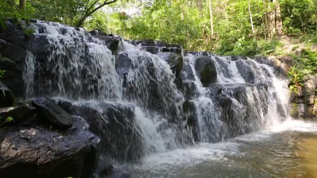 Waterfall in Namtok Samlan National Park. Beautiful nature at Saraburi province Thailand