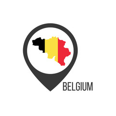 Fototapeta na wymiar Map pointers with contry Belgium. Belgium flag. Stock vector illustration isolated on white background.