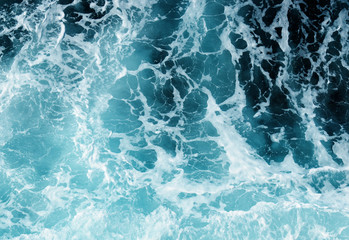 Blue frothy surface of sea