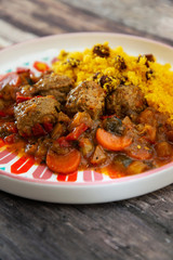 Moroccan beef kefta meatballs meatball and semolina