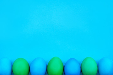 Easter flatlay with eggs