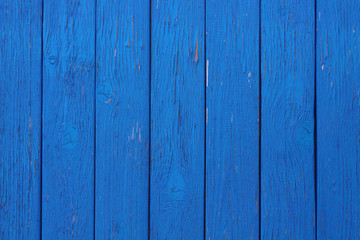 Fototapeta premium Old wooden boards painted blue. Close-up. Vertical view. Background. Texture.