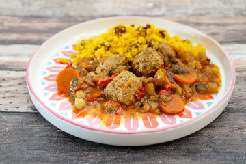 Moroccan beef kefta meatballs meatball and semolina