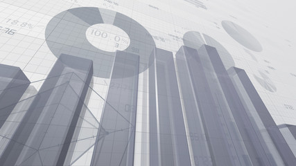 Business Economy Data Graph Chart Bar Growth Success 3D illustration background