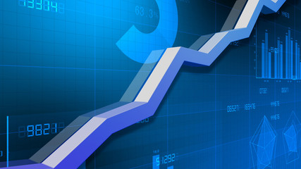 Business Economy Data Graph Chart Bar Growth Success 3D illustration background