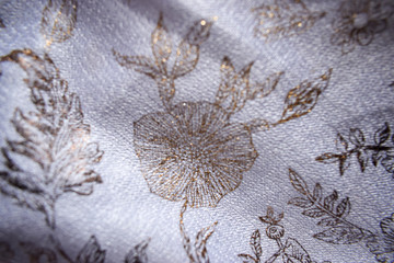 Beautiful Floral Pattern on Light Cream Color Fabric 