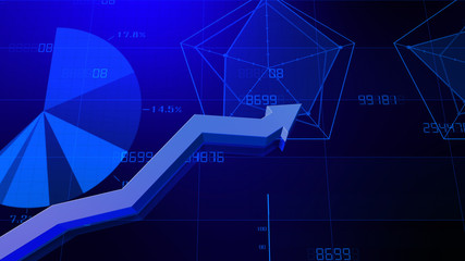 Business Economy Data Graph Chart Bar Growth Success 3D illustration background