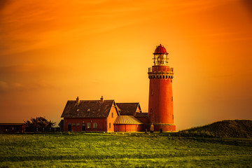 Fototapeta na wymiar Bovbjerg Fyr Leuchtturm in Dänemark