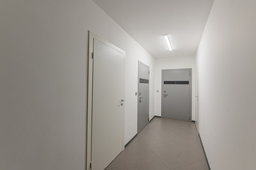 Russia, Moscow- November 15, 2019: interior room apartment public place, porch. doors, walls, corridors