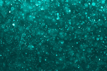 Abstract bokeh background with soft light turquoise color  background Blur wall.