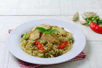 Green Curry Fried Rice with Chicken