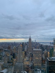 new york city manhattan skyline from brooklyn bridge