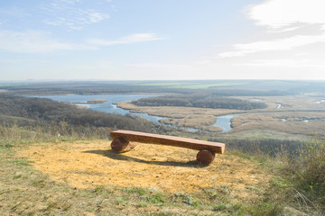 Observation deck, bench.