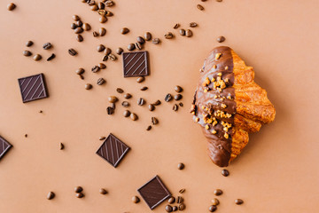Two croissants background. 