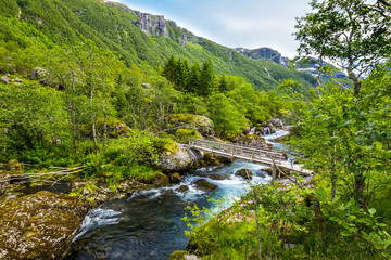Fototapeta na wymiar mountain trail in Folgefonna National Park in Norway