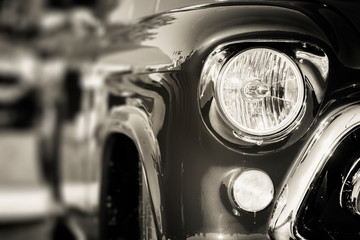 old classic car front close-up