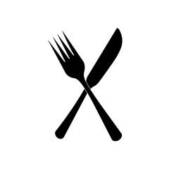Vector cutlery set. Fork, knife. Flat style.
