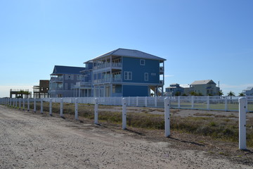 Galveston Island houses near the beach