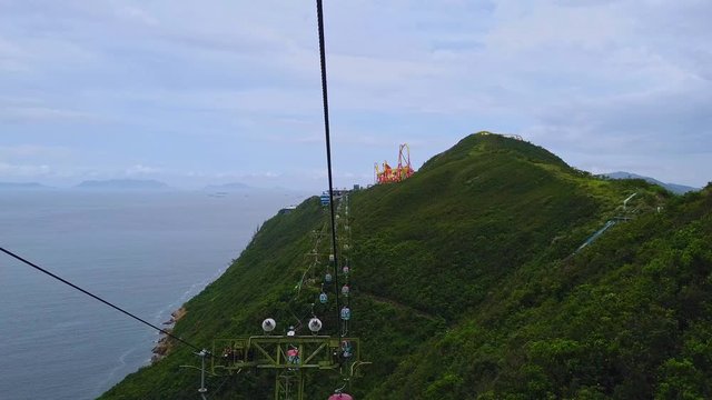 Cable car in ocean park at Hong Kong
