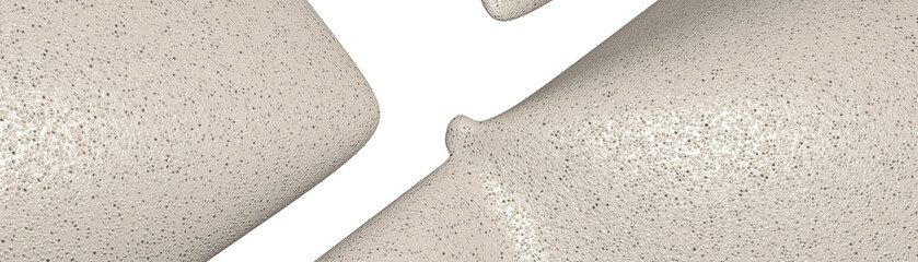 Ultra wide  3D abstract background of curved geometrical patterns of Bisque color with lighting and shadows for various