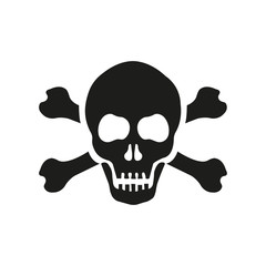 Skull with bones sign. Vector illustration