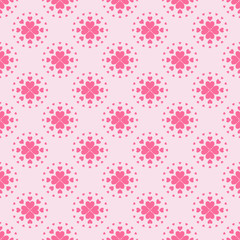 Fototapeta na wymiar Seamless pattern created by several hearts set to circle form