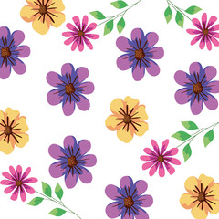 Fototapeta premium background of flowers and leafs vector illustration design