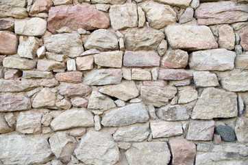Old colorful stone wall  closeup