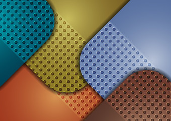 Abstract geometric background, colored round squares form a banner. Modern template for business brochure, flyer, presentation or web design layout.