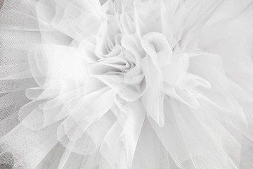 Closeup detail of the ballerina white tutu dress