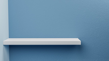3D Render empty shelf on wall background. © nonnie192