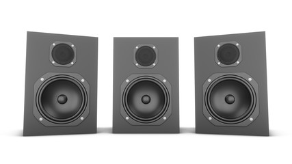 Fototapeta premium 3D rendering speakers isolated on white background