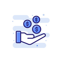 Profit  Vector illustration Outline Filled With Color Background Icon