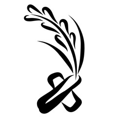 spike of wheat growing from the cross