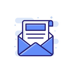 Mission Business Letter  Vector illustration Outline Filled With Color Background Icon